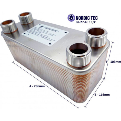 kúpiť doskový výmenník Nordic Tec Ba-27-40 8 kw