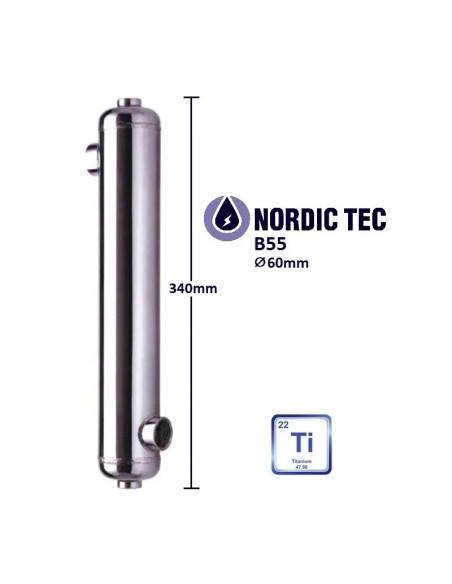 Titánový Výmenník tepla - bazénový Nordic Tec B55-Ti