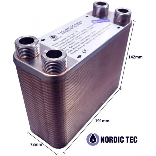 Výmenník tepla Nordic Tec Ba-12-60 3/4" 18-40 kW