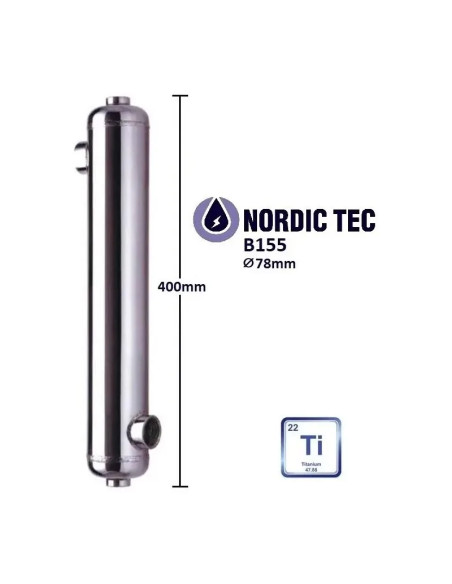 Titánový Výmenník tepla - bazénový Nordic Tec B155-Ti 50 kW
