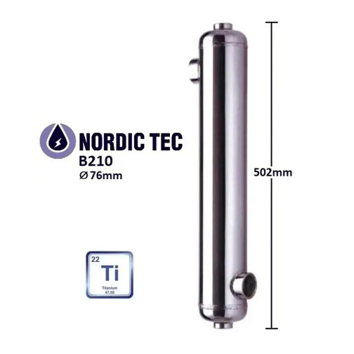 Titánový Výmenník tepla - bazénový Nordic Tec B210-Ti 60 kW
