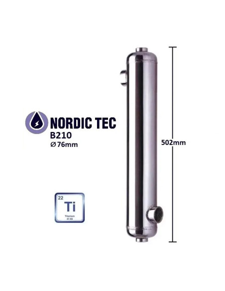 Titánový Výmenník tepla - bazénový Nordic Tec B210-Ti 60 kW