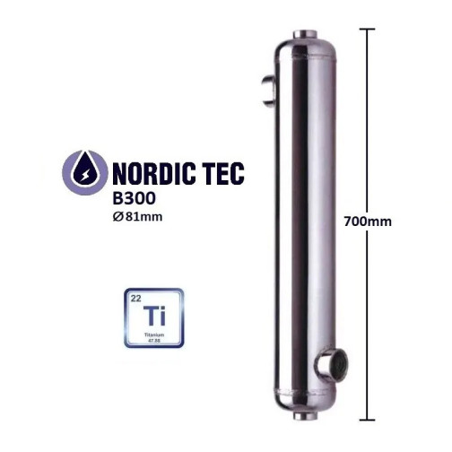 Titánový Výmenník tepla - bazénový Nordic Tec B300-Ti 90 kW