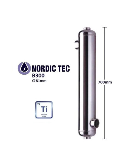 Titánový Výmenník tepla - bazénový Nordic Tec B300-Ti 90 kW