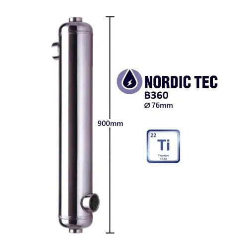 Titánový Výmenník tepla - bazénový Nordic Tec B360-Ti 110 kW