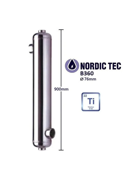 Titánový Výmenník tepla - bazénový Nordic Tec B360-Ti 110 kW