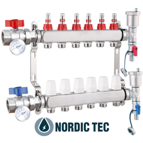 Nerezový rozdeľovač INOX 6 okruhov