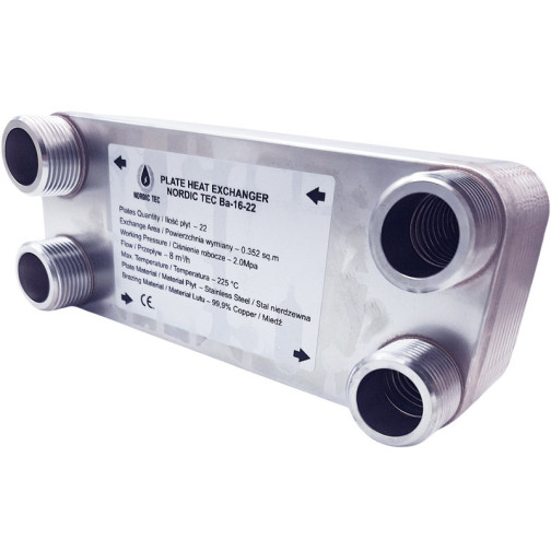 Výmenník tepla nerezový Nordic Tec Ba-16-22 1" 12 kw 30 kW